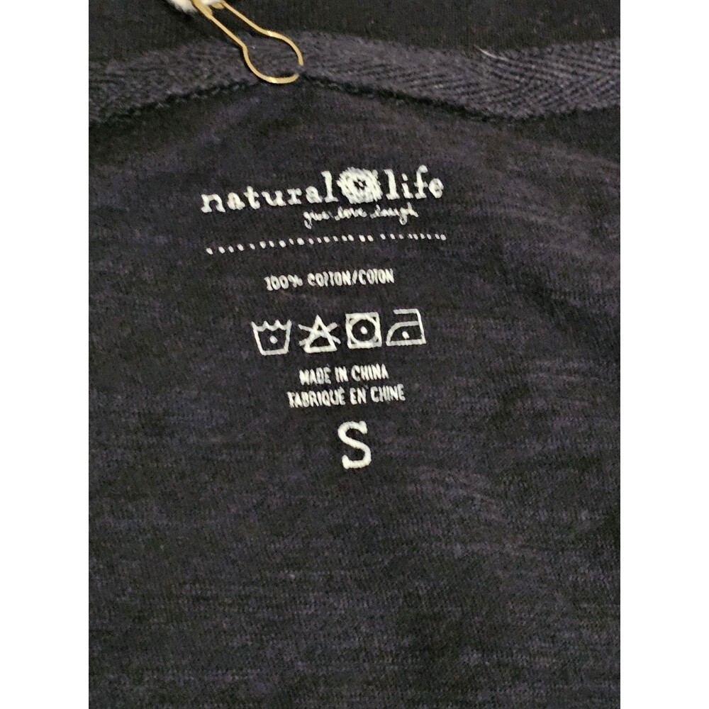 Natural Life Knit Pocket Dress Size S Black Long Sleeve Mini Sweater Dress Tunic - Picture 4 of 9